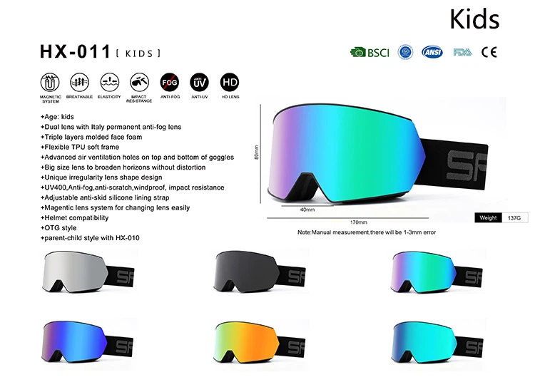 anti-fog snow goggles 13
